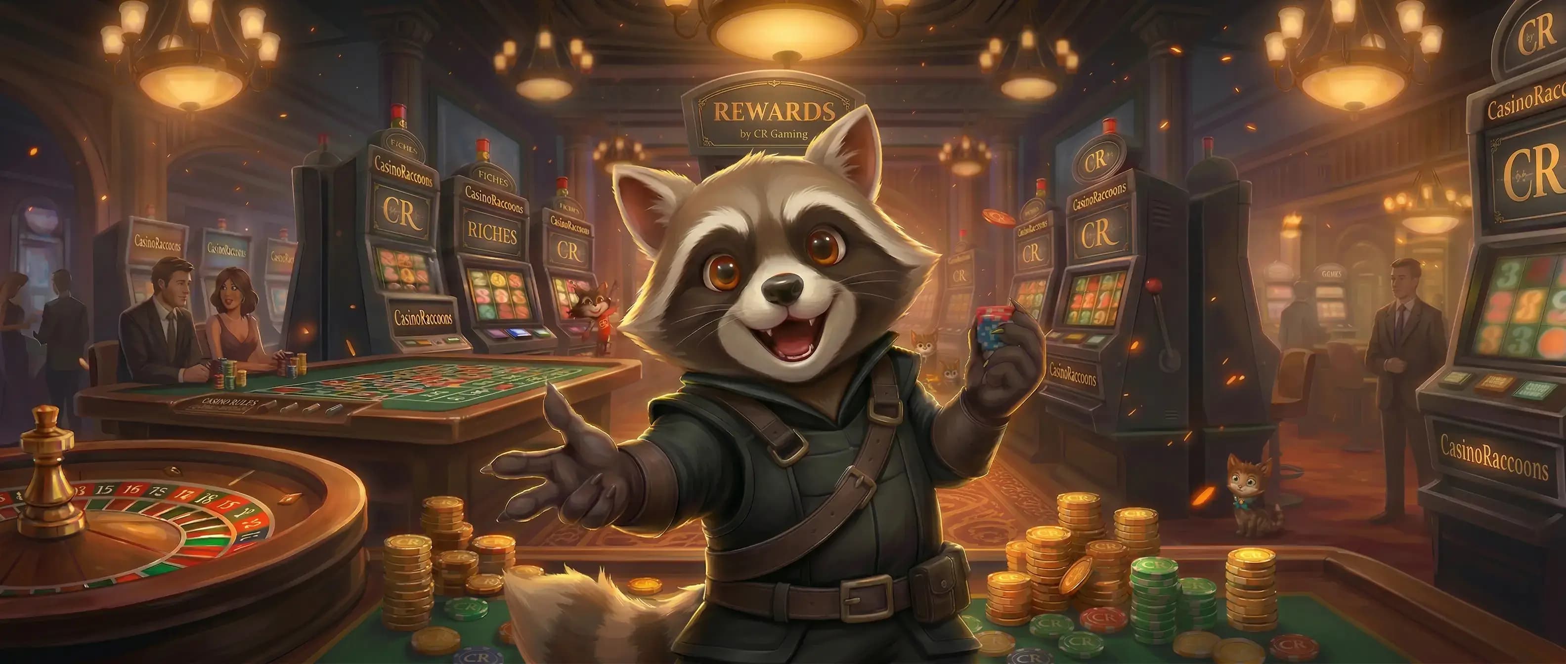 Casino Raccoons homepage promotional banner